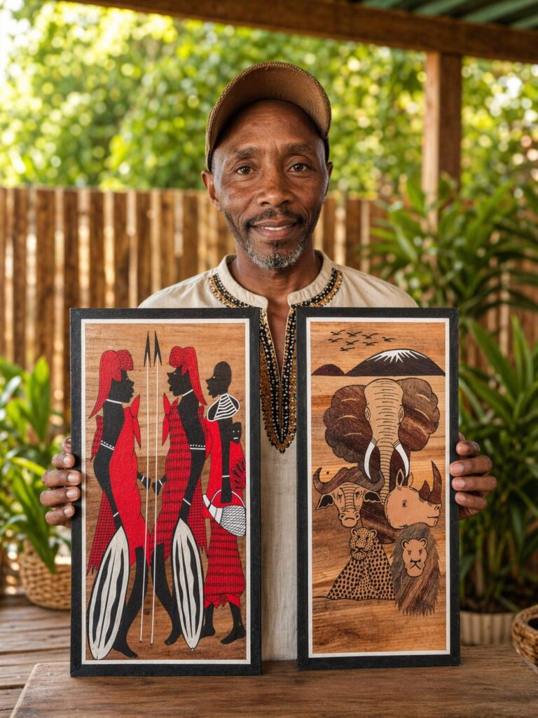 The Story of Stephen Njoroge : Banana Leaf Art